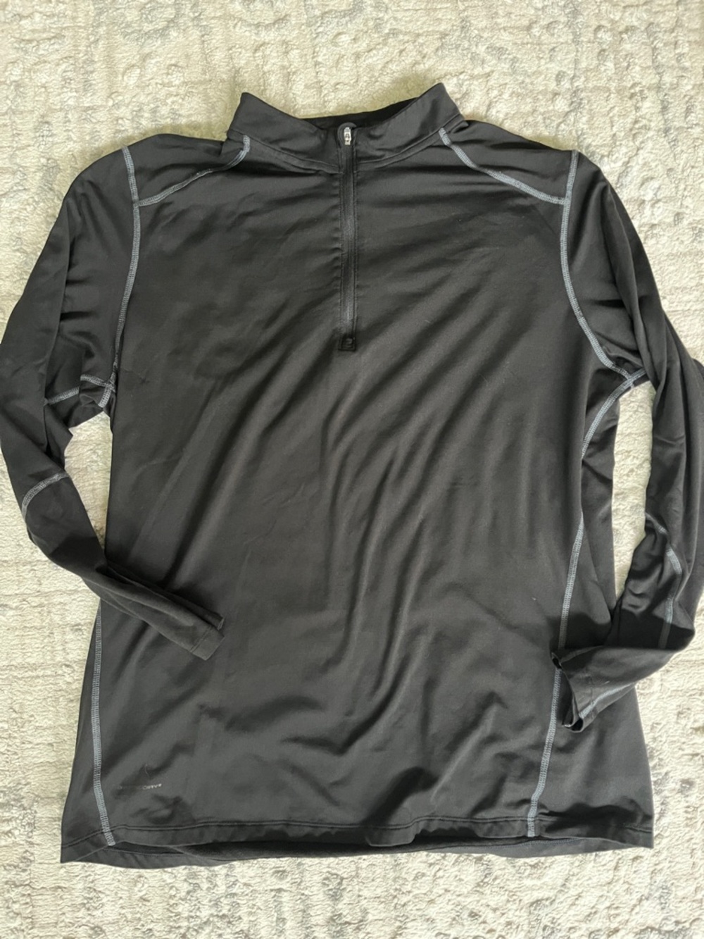 Black Long Sleeve Quarter-Zip Active Top Mens XL Layer 8